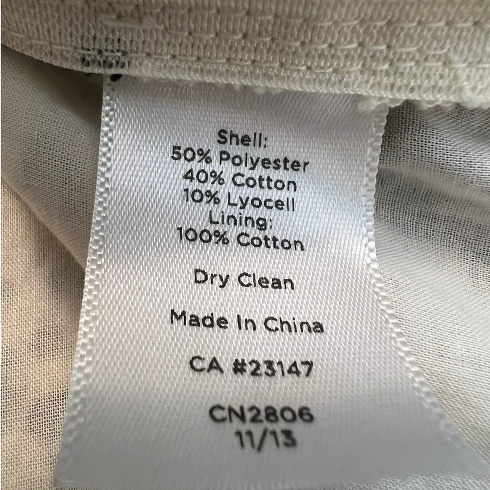 Talbots Blouse in Black and Cream Zig-Zag Crochet Lace Short Sleeve Size 6 - Picture 5 of 5